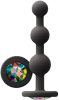 Glams Ripple Silicone Plug Rainbow Gem 4.49in - Black