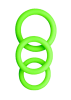 Ouch! Cock Ring Silicone Set (3pc) Glow in the Dark - Green
