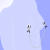 2pc Nipple Clips with Chain