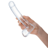 Realistic Curved Glass Dildo 7"