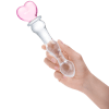 Glass Heart Glass Dildo 8"