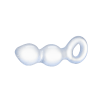 Glass Curved Beaded Butt Plug