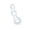 Glass Curved Beaded Butt Plug