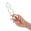 Glass Curved Beaded Butt Plug