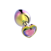 3" Rainbow Chrome Heart Butt Plug