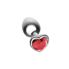 2.5" Ruby Heart Butt Plug - Extra Small