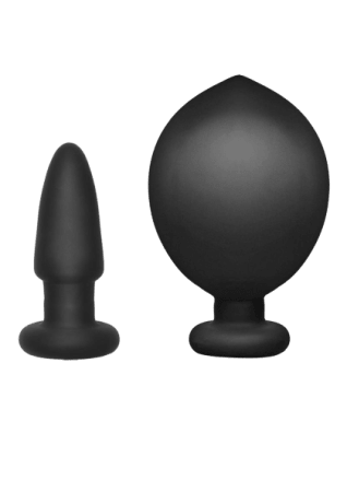 Deluxe Wonder Plug Inflatable Silicone Vibrating Butt Plug with Remote Control