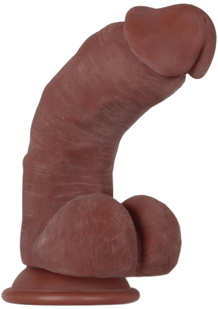 Girthy Poseable Dildo with Balls 6"