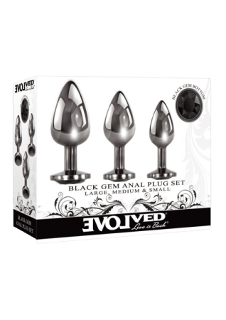 Black Gem Anal Plug Set (3 piece set)