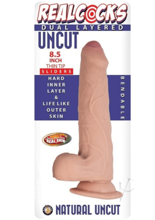Realcocks Dual Layered Uncut Slider Thick Shaft Dildo 8.5"