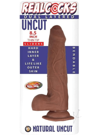 Realcocks Dual Layered Uncut Slider Thick Shaft Dildo 8.5"
