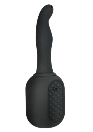 Vibrating Douche Rechargeable Silicone Anal Douche - Black