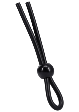 Rock Solid The Lasso Single Lock Adjustable Silicone Cock Ring - Black