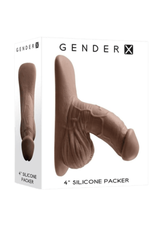 Gender X Silicone Packer Dildo 4" - Chocolate