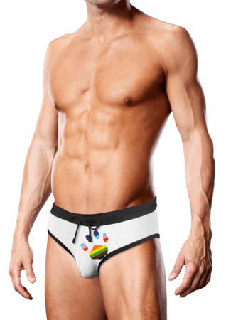 Prowler White Oversized Paw Swimming Brief