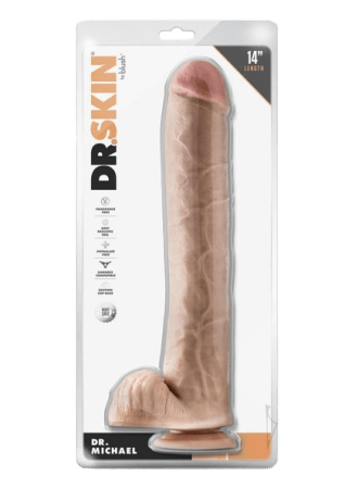 Dr. Skin Dr. Michael Dildo with Balls and Suction Cup 14"