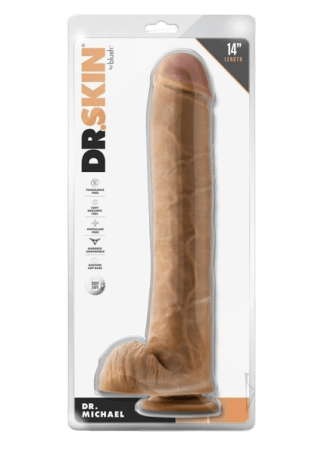 Dr. Skin Dr. Michael Dildo with Balls and Suction Cup 14"