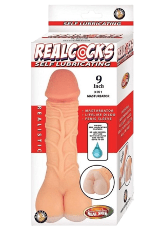 Realcocks Self Lubricating 3 in 1 Masturbator 9"