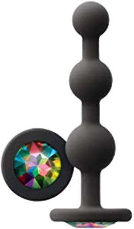 Glams Ripple Silicone Plug Rainbow Gem 4.49in - Black