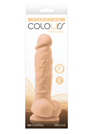 Colours Pleasures Silicone Vibrating Dildo with Balls 5"