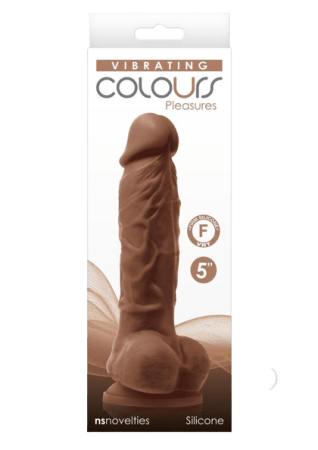 Colours Pleasures Silicone Vibrating Dildo with Balls 5"