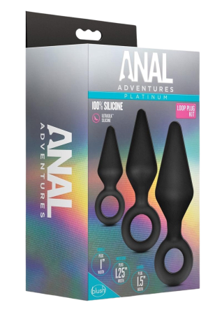 Anal Adventures Platinum Loop Plug Kit (Set of 3)