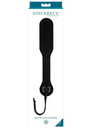 Sincerely Bow Tie Acrylic Paddle - Black