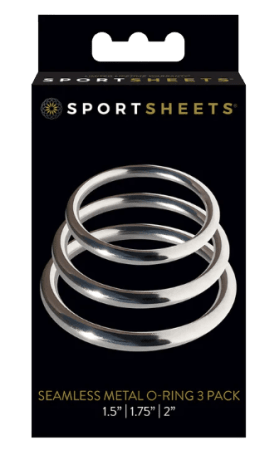 Sportsheets Metal O Ring Cock Ring (3 Pack) - Silver