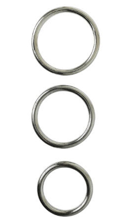 Sportsheets Metal O Ring Cock Ring (3 Pack) - Silver