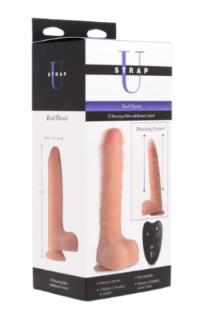 Strap U Real Thrust Thrusting and Vibrating Dildo 6"