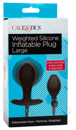 Weighted Silicone Inflatable Plug Large - Black