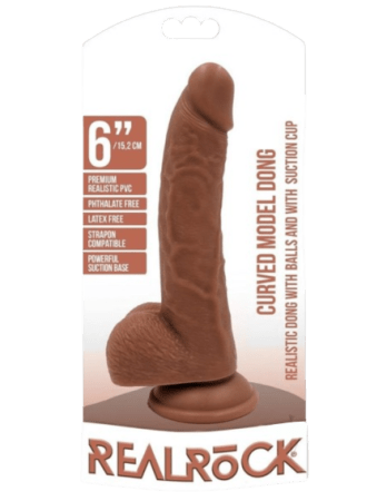 RealRock Curved Realistic Dildo with Balls and Suction Cup 7"