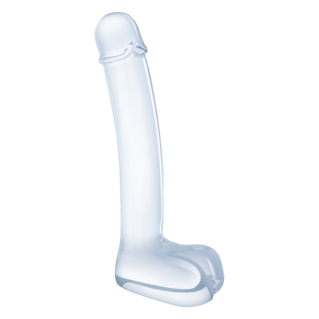 Realistic Curved Glass Dildo 7"
