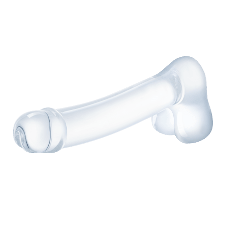 Realistic Curved Glass Dildo 7"