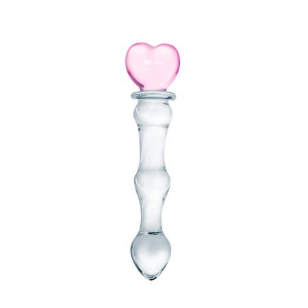 Glass Heart Glass Dildo 8"