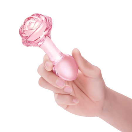 Glass Rosebud Plug 5"