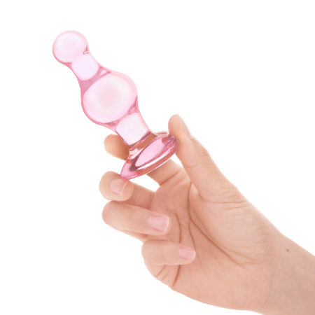 Small Glass Pink Butt Plug