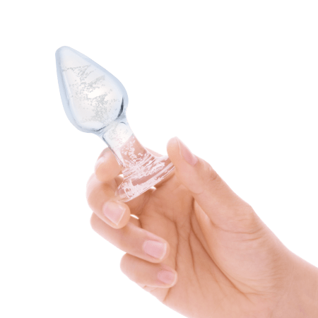 Glass Butt Plug with Long Stem 2.75"