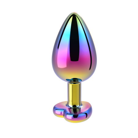 3.5" Rainbow Chrome Heart Butt Plug