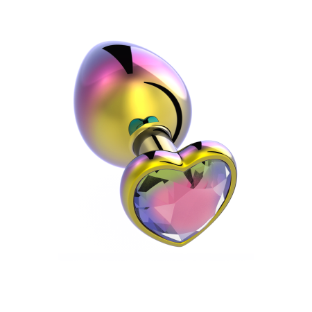 3.5" Rainbow Chrome Heart Butt Plug