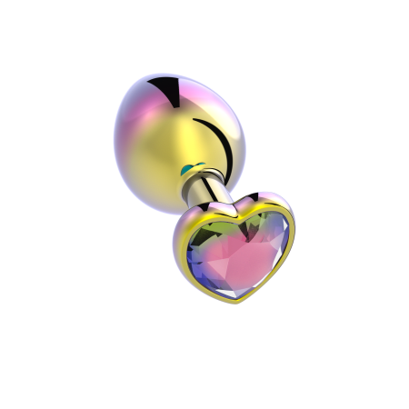 3" Rainbow Chrome Heart Butt Plug
