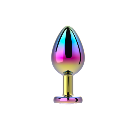 3" Rainbow Chrome Heart Butt Plug