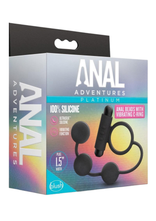 Anal Adventures Platinum Anal Beads with Vibrating C-Ring