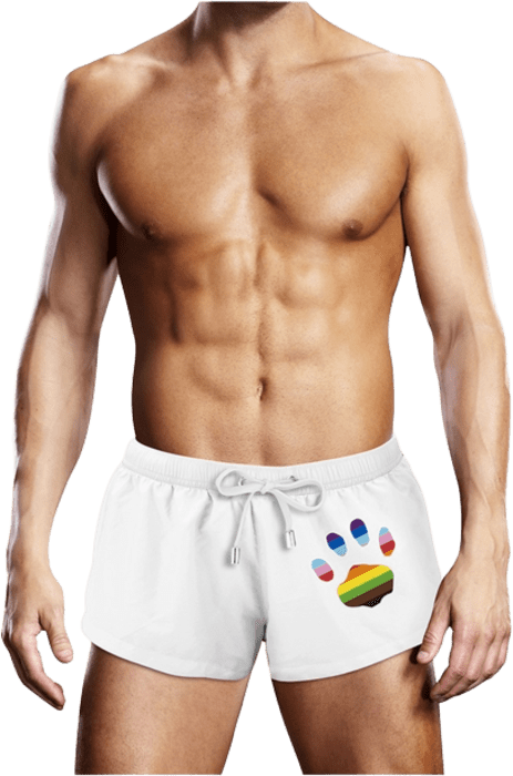 Prowler White Oversized Paw Swimming Trunk