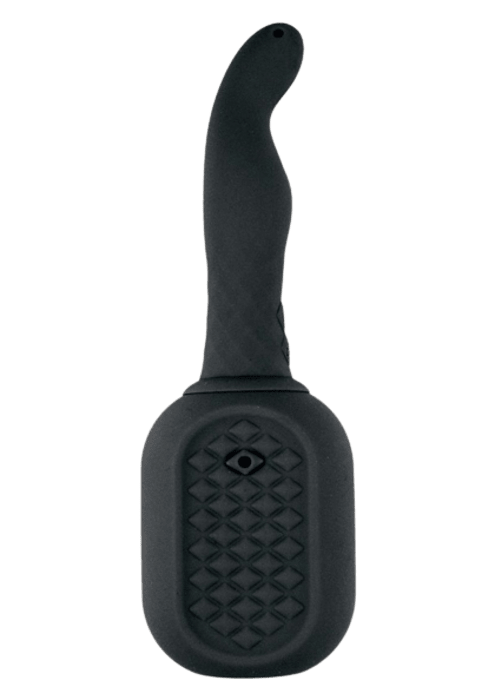 Vibrating Douche Rechargeable Silicone Anal Douche - Black