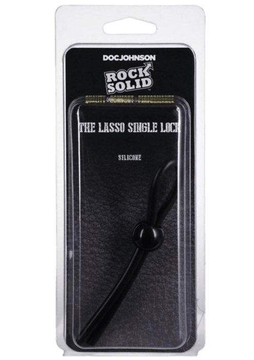 Rock Solid The Lasso Single Lock Adjustable Silicone Cock Ring - Black