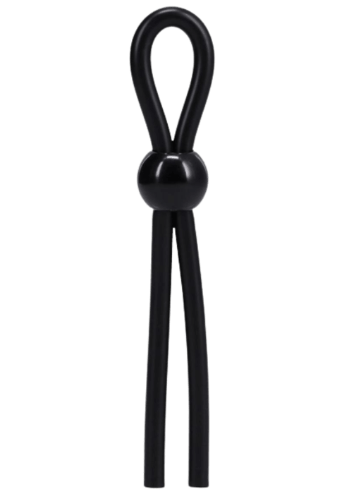 Rock Solid The Lasso Single Lock Adjustable Silicone Cock Ring - Black