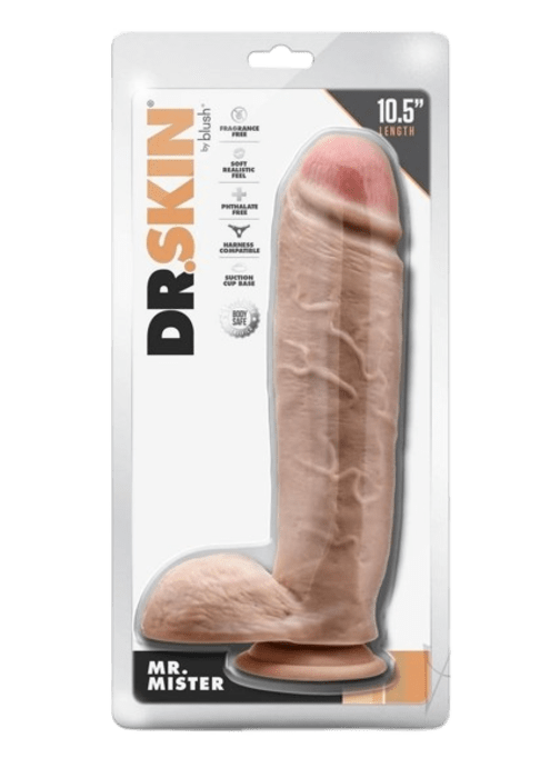 Dr. Skin Mr. Mister Dildo with Balls and Suction Cup 10.5"