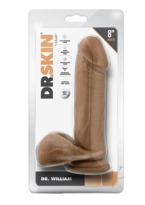 Dr. Skin Dr. William Dildo with Balls and Suction Cup 8"