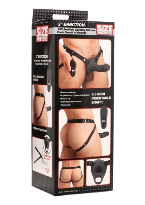 Size Matters 2" Vibrating Silicone Penis Sheath 6.3"